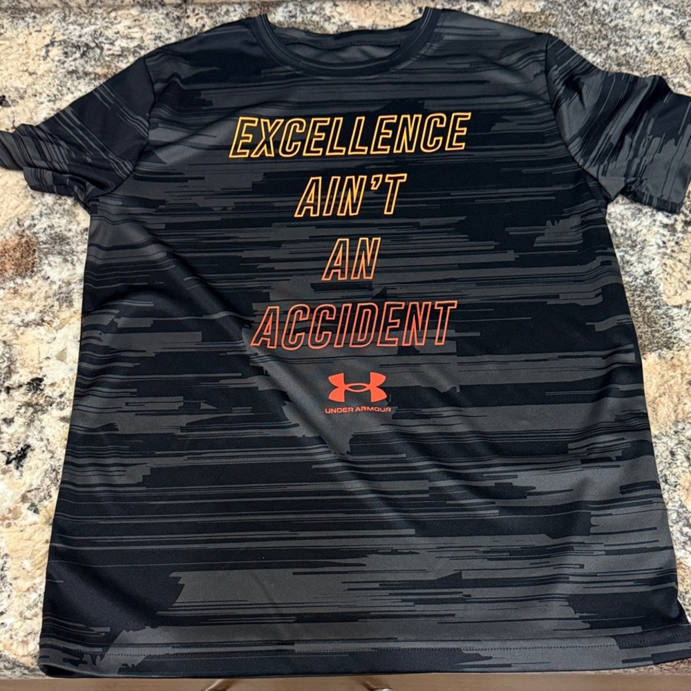 Under Armour Black Tee with Orange Accents